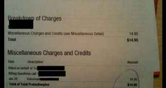 A $14.95 (€11.19) fee would often be ignored on costumer's bills