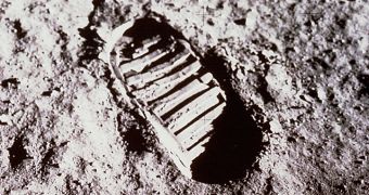 Bootprint on the moon dust