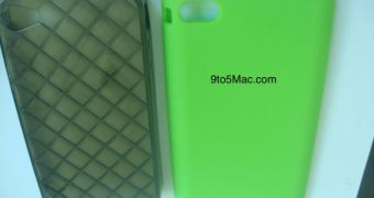 Purported iPhone 5 case next to iPhone 4 case