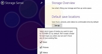 Storage Sense option on Windows 10 TP