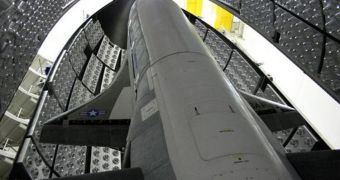 OTV-2 is seen here awaiting encapsulation in its Atlas 5 protective nose fairing