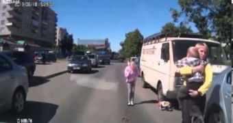 Children are hit by a car in Russia