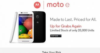Moto E available again at Flipkart