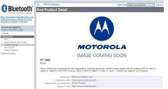 Motorola XT 1052 at the Bluetooth SIG