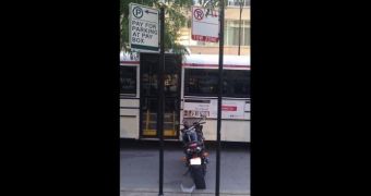 Biker gets away with parking for free