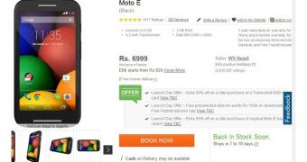 Motorola Moto E store page