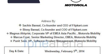 Motorola Moto G press event invitation