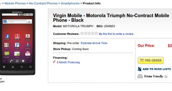 Motorola Triumph at Best Buy