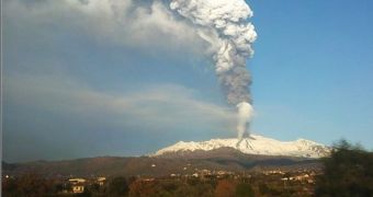 Mount Etna Erupts, Ash Cloud Rises High in the Sky