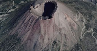 Satellite view of the Vesuvius volcano