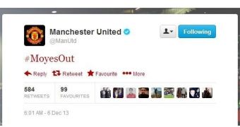 Manchester United Twitter account hacked