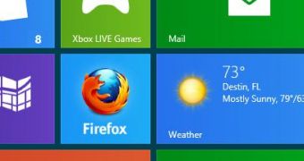 The Firefox Windows 8 tile, not final