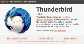 Thunderbird 15.0.1 About dialogue