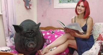 Music Teacher Maria Sleeps with Black Pot-Bellied Pig