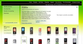 Sony Ericsson's presentation page for the R380e handset