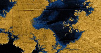 Titan's river network is clearly visible in this radar image from Cassini