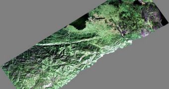 UAVSAR image showing Port-au-Prince and the Enriquillo-Plantain Garden fault line