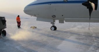 On March 14, this P-3B aircraft carried Operation IceBridge scientists and instruments from the NASA Wallops Flight Facility in Virginia, to Thule Air Base in Greenland