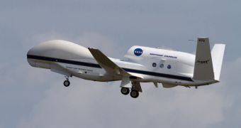 This is one of the two Global Hawk UAS NASA used for the HS3 mission