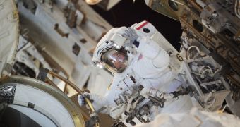 ISS flight engineer Doug Wheelock replaced a spare pump module in Cooling Loop A on the International Space Station in August 2010, following a glitch