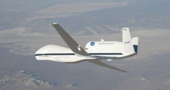 The Global Hawk can fly autonomously to altitudes above 60,000 feet, for about 30 straight hours