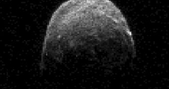 This is a DSN image of 2005 YU55, an asteroid the size of an aircraft carrier