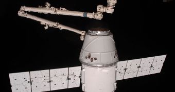 The SpaceX Dragon capsule docked to the ISS earlier this year