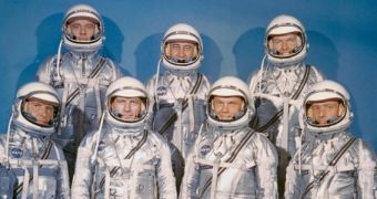Image showing the first class of seven astronauts assembled by NASA