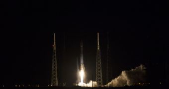 TDRS-L launching into space aboard an Atlas V rocket, on January 23, 2014