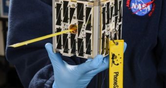 This is the PhoneSat 2.4 cubesat developed at the NASA Ames Research Center, in California