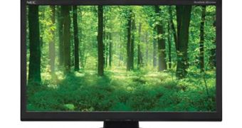 NEC showcases its newest green monitor from the AccuSync series