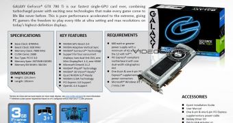Galaxy GeForce GTX 780 Ti spec sheet shows 2880 CUDA cores