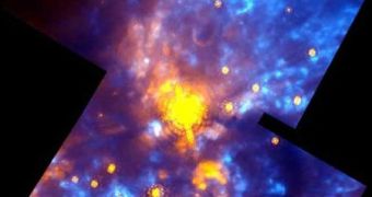 Photo of circularly polarized light coming in from the Orion molecular cloud