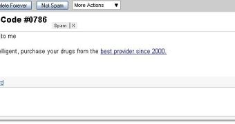 Spam message promoting online pharmacy