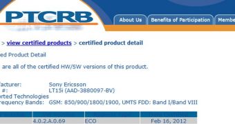 Sony Ericsson Xperia arc firmware certification