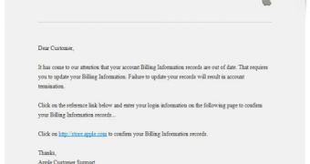 Phishing scam disguised as Apple email