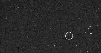 Asteroid 2011 GP59 as imaged on the night of April 11, 2011 by amateur astronomer Nick James of Chelmsford, Essex, England