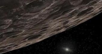 Artistic impression of such a bright, small object orbiting through the Kuiper belt
