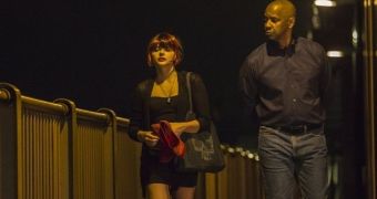 Chloe Grace-Moretz and Denzel Washington in official movie still for “The Equalizer”