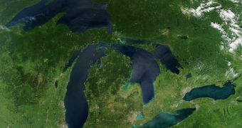 NASA image showing the Great Lakes from space