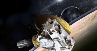 Artist's rendering of the New Horizons spacecraft on its way to Pluto