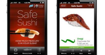 Safe Sushi app, available for Android and IPhone
