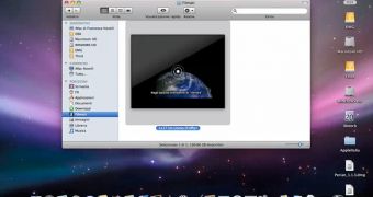 A screenshot from the YouTube video demonstration showing new preview options in Snow Leopard's Finder