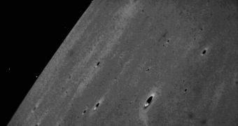 Star-tracker camera views of the lunar surface, taken from aboard LADEE