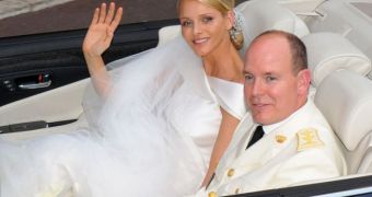Charlene Wittstock and Prince Albert of Monaco on their wedding day