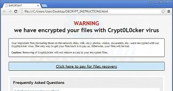 Ransom message from Crypt0L0cker