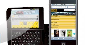 Nokia's e74 and Apple's iPhone - AdMob promo material