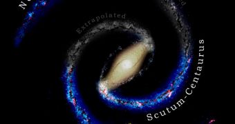 This diagram of the Milky Way shows the location of the Scutum-Centaurus Arm extension the CfA team confirms exists
