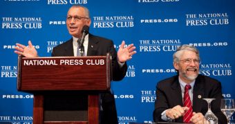 Charles Bolden (left) and Dr. John P. Holdren, the director of the White House Office of Science and Technology Policy