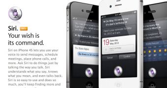 Siri banner featuring a clearly visible "beta" sign